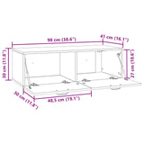 Mobile Porta TV da Muro Rovere Fumo 98 x 41 x 30 cm