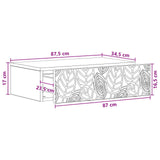 Tavolino da Parete Laterale Bianco 87,5 x 34,5 x 17 cm
