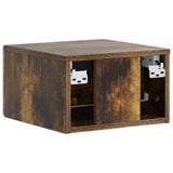Mobiletto da notte a muro 2 pcs Rovere Fumo 34,5 x 33 x 20 cm