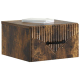 Mobiletto da notte a muro 2 pcs Rovere Fumo 34,5 x 33 x 20 cm