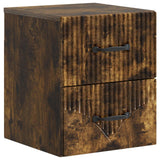 Mobiletto da notte a muro 2 pcs Rovere Fumo 34,5 x 33 x 40 cm