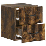 Mobiletto da notte a muro 2 pcs Rovere Fumo 34,5 x 33 x 40 cm