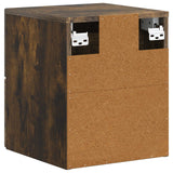 Mobiletto da notte a muro 2 pcs Rovere Fumo 34,5 x 33 x 40 cm