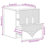 Mobiletto da notte a muro 2 pcs Rovere Fumo 34,5 x 33 x 40 cm