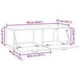 Mobile Porta TV da Muro Rovere Artigianale 98 x 41 x 30 cm