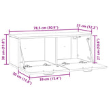 Mobile Porta TV da Muro Legno antico 78,5 x 31 x 30 cm