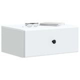 Mobiletto da notte a muro con cassetto Bianco 49 x 34,5 x 20 cm
