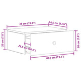 Mobiletto da notte a muro 2 pcs Rovere Sonoma 49 x 34,5 x 20 cm