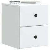 Mobiletto da notte a muro con cassetto Bianco 34,5 x 33 x 40 cm