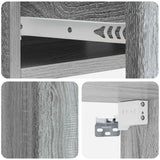 Tavolino da Parete Laterale Grigio Sonoma 59 x 34,5 x 17 cm