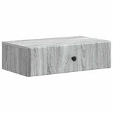 Tavolino da Parete Laterale Grigio Sonoma 59 x 34,5 x 17 cm