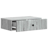 Tavolino da Parete Laterale Grigio Sonoma 59 x 34,5 x 17 cm