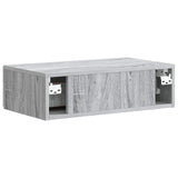 Tavolino da Parete Laterale Grigio Sonoma 59 x 34,5 x 17 cm