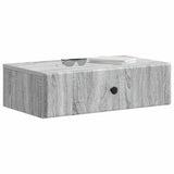 Tavolino da Parete Laterale Grigio Sonoma 59 x 34,5 x 17 cm
