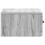 Tavolino da Parete Laterale Grigio Sonoma 59 x 34,5 x 17 cm
