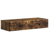 Tavolino da Parete Laterale Rovere Fumo 87,5 x 34,5 x 17 cm