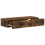 Tavolino da Parete Laterale Rovere Fumo 87,5 x 34,5 x 17 cm