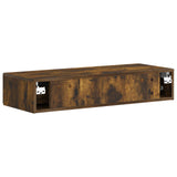 Tavolino da Parete Laterale Rovere Fumo 87,5 x 34,5 x 17 cm