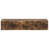 Tavolino da Parete Laterale Rovere Fumo 87,5 x 34,5 x 17 cm