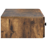 Tavolino da Parete Laterale Rovere Fumo 87,5 x 34,5 x 17 cm