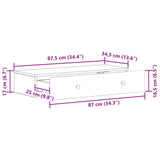 Tavolino da Parete Laterale Rovere Fumo 87,5 x 34,5 x 17 cm