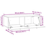 Mobile Porta TV da Muro 98 x 41 x 30 cm Bianco
