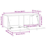 Mobile Porta TV da Muro 78,5 x 31 x 30 cm Rovere Sonoma