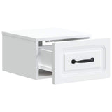 Mobiletto da notte a muro con cassetto Bianco 34,5 x 33 x 20 cm