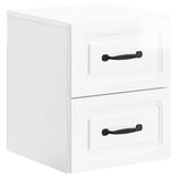 Mobiletto da notte a muro 2 pcs Bianco Lucido 34,5 x 33 x 40 cm
