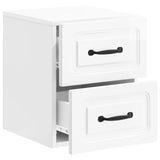 Mobiletto da notte a muro 2 pcs Bianco Lucido 34,5 x 33 x 40 cm