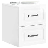 Mobiletto da notte a muro 2 pcs Bianco Lucido 34,5 x 33 x 40 cm
