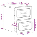 Mobiletto da notte a muro 2 pcs Bianco Lucido 34,5 x 33 x 40 cm