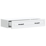 Tavolino da Parete Laterale Bianco 87,5 x 34,5 x 17 cm