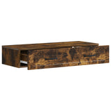 Tavolino da Parete Laterale Rovere Fumo 87,5 x 34,5 x 17 cm