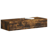 Tavolino da Parete Laterale Rovere Fumo 87,5 x 34,5 x 17 cm