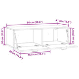 Mobile Porta TV da Muro Rovere Sonoma 98 x 41 x 30 cm