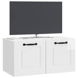 Mobile Porta TV da Muro Bianco Lucido 59,5 x 31 x 30 cm