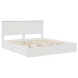 Letto con Contenitore Bianco 200 x 200 cm Legno truciolato