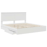 Letto con Contenitore Bianco 200 x 200 cm Legno truciolato