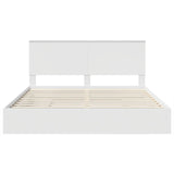 Letto con Contenitore Bianco 200 x 200 cm Legno truciolato