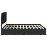 Letto con Contenitore Nero 200 x 200 cm Legno truciolato