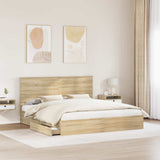 Letto con Contenitore con testiera Rovere Sonoma 200 x 200 cm