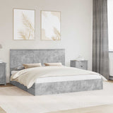 Letto con Contenitore con testiera Grigio cemento 200 x 200 cm