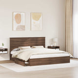 Letto con Contenitore con testiera Rovere Marrone 200 x 200 cm