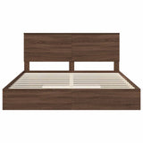 Letto con Contenitore con testiera Rovere Marrone 200 x 200 cm