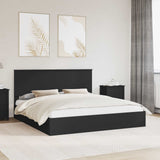 Letto con Contenitore Nero 180 x 200 cm Legno truciolato