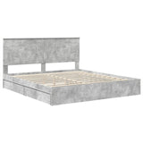 Letto con Contenitore con testiera Grigio cemento 180 x 200 cm