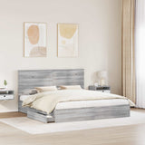 Letto con Contenitore con testiera Grigio Sonoma 180 x 200 cm