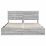 Letto con Contenitore con testiera Grigio Sonoma 180 x 200 cm