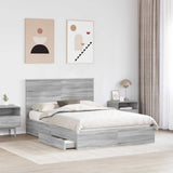 Letto con Contenitore con testiera Grigio Sonoma 160 x 200 cm